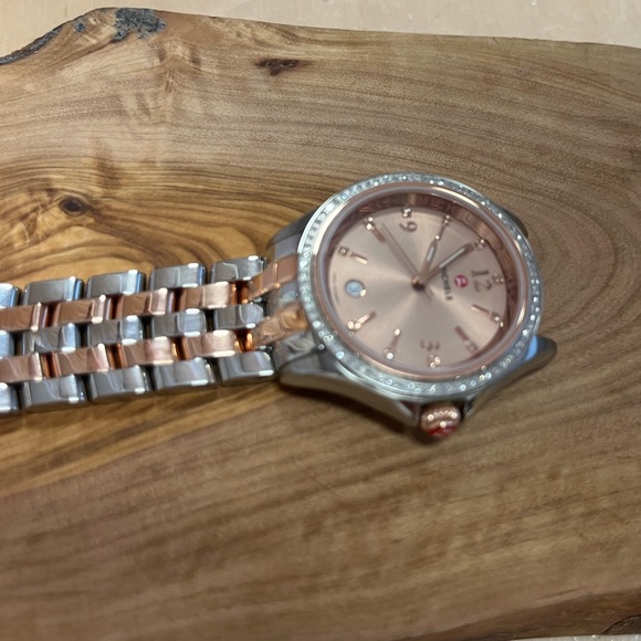 Michele Belmore Diamond Watch with Rose Gold & Stainless Steel Band - Picture 8 of 8